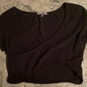 Charlotte Ruse crossover crop top in black - size medium